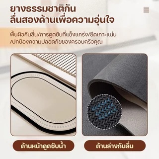 MATELIER พรมกันลื่นห้องน้ำ ดูดซับน้ำไวสุดใน 3 วินาที | ซิลิก้าเจลนุ่ม ยืดหยุ่น ไม่แข็ง | ลายหรู ดูแลง่าย ไร้กลิ่นอับ