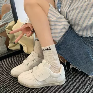 [LN729] รองเท้าลำลองผู้หญิง PU สวมใส่สบาย มีสไตล์ ไม่ลื่น สวมใส่ง่าย รองเท้านักเรียน ไซส์ 36-42