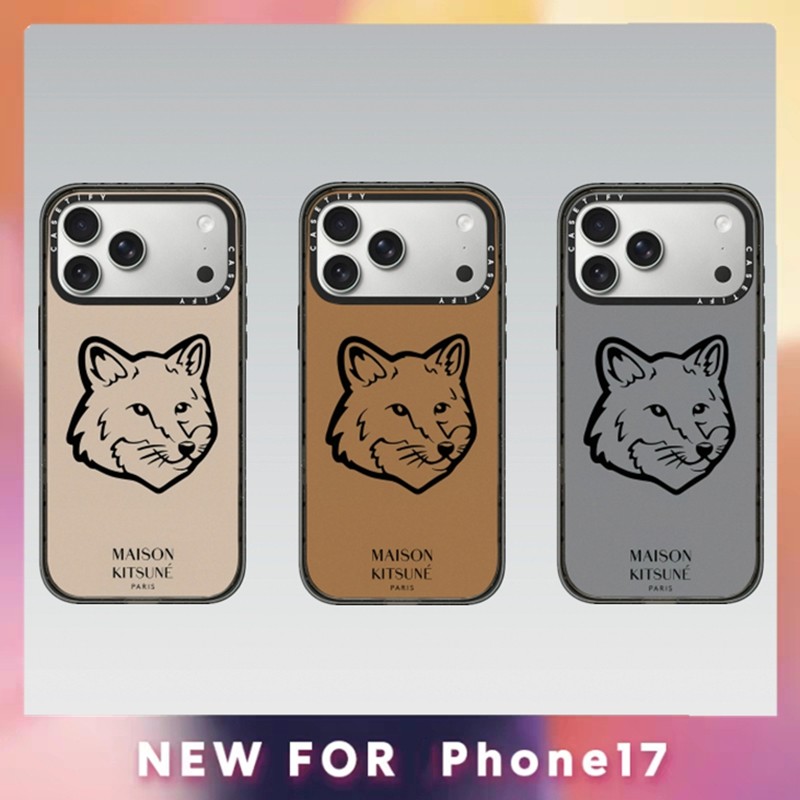 CASETY Maison Kitsune คลาสสิก Fox กรณีแม่เหล็กสําหรับ iPhone 17 17Pro Air 16 15 14 13 Plus Pro Max อะคริลิคใสปกหลัง