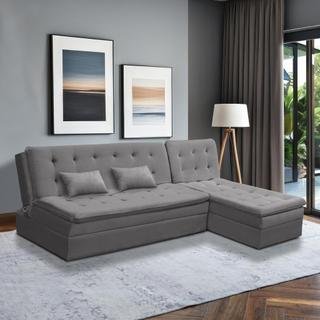 Sofá Cama King 5 Lugares 2,70m Alice Suede Várias Cores