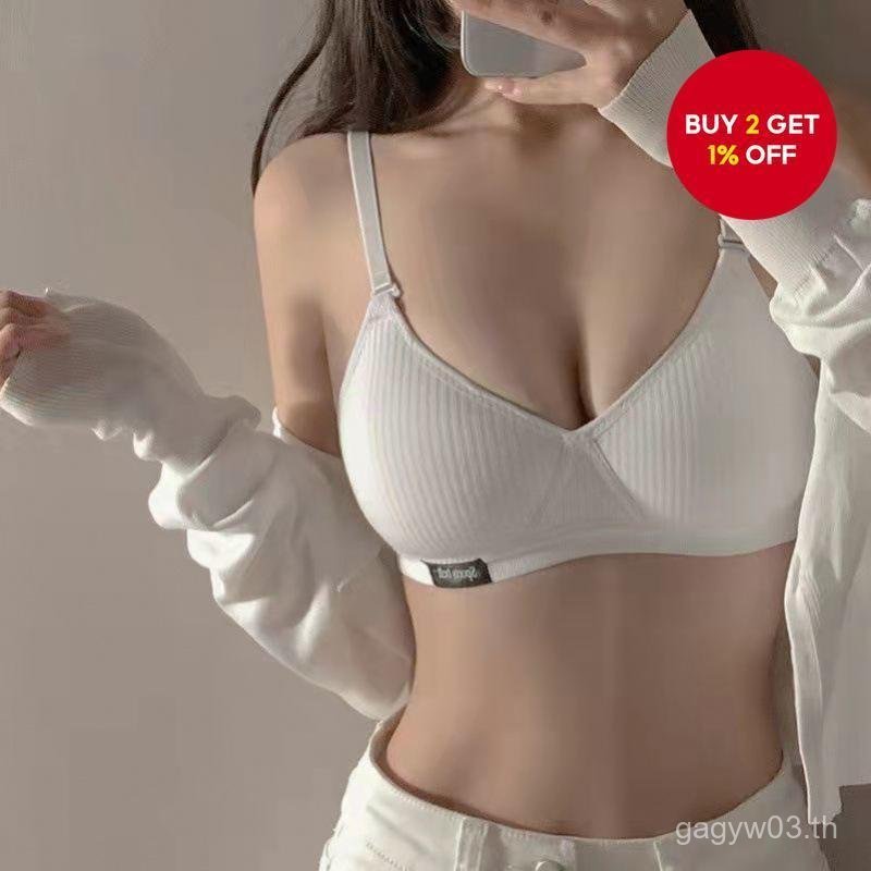 Y39H พร้อมสต็อก 2025 เซ็กซี่ Push-Up Bra ผ้าฝ้ายไร้โครง เหมาะสำหรับวัยรุ่น (ขนาด 32A-38B, 5 สี)