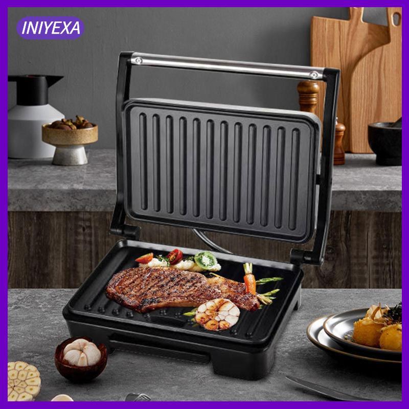 [Iniyexa] Panini Press Grill 750W เครื่องทําขนมปังสําหรับเบอร์เกอร์สเต็กอาหารเช้า