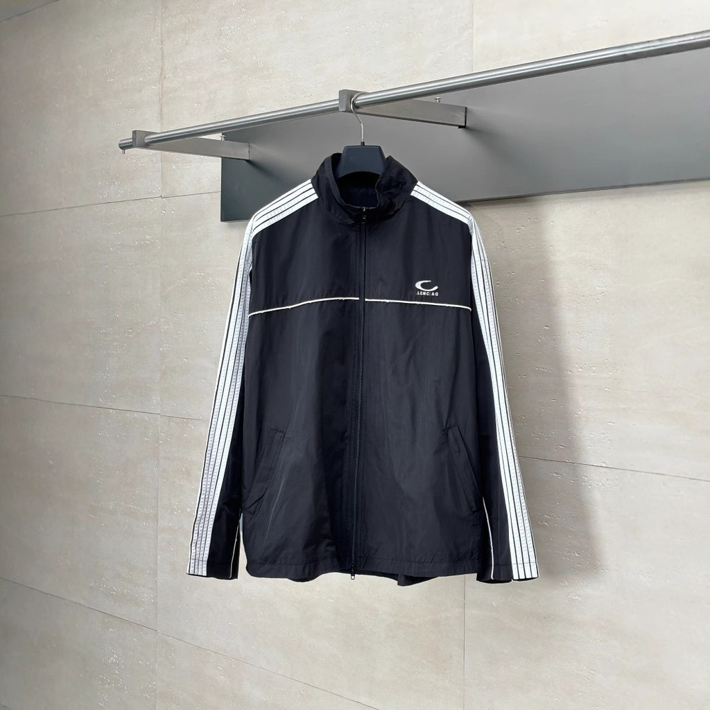 Q1GR BLCG Five-Stripe Embroidered Drawstring LOGO Sports jacket loose fit unisex sports style