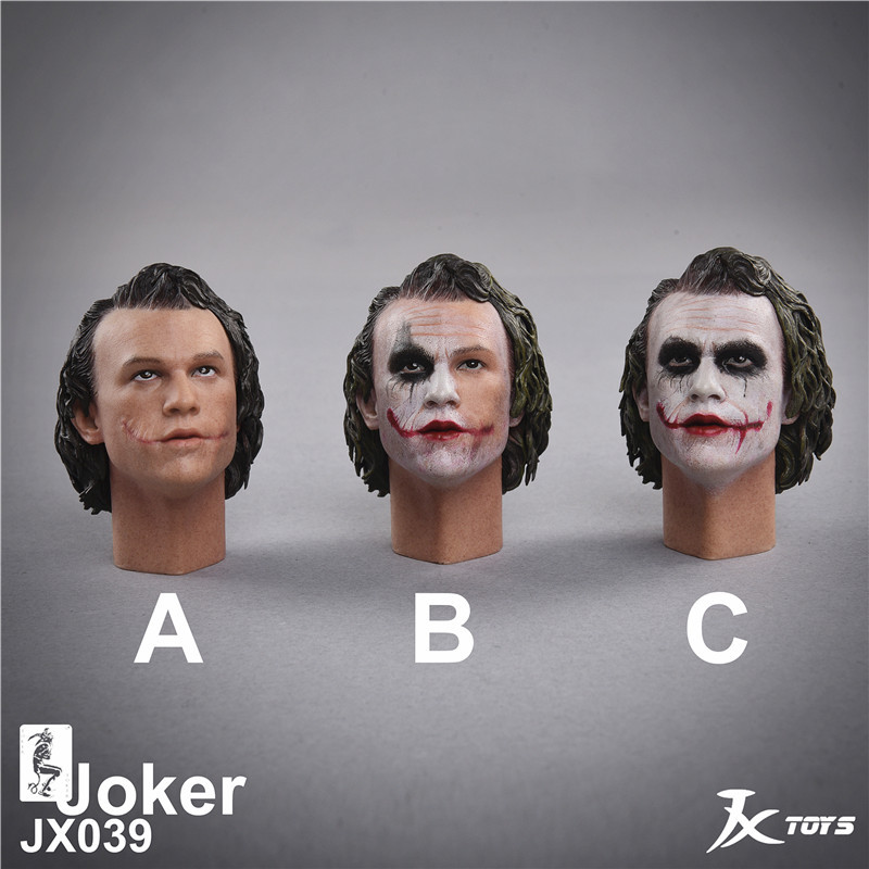 JXTOYS JX039 1/6 Joker Head Sculpture Heath Ledge Dark Knight Batman Joker Head Sculpture