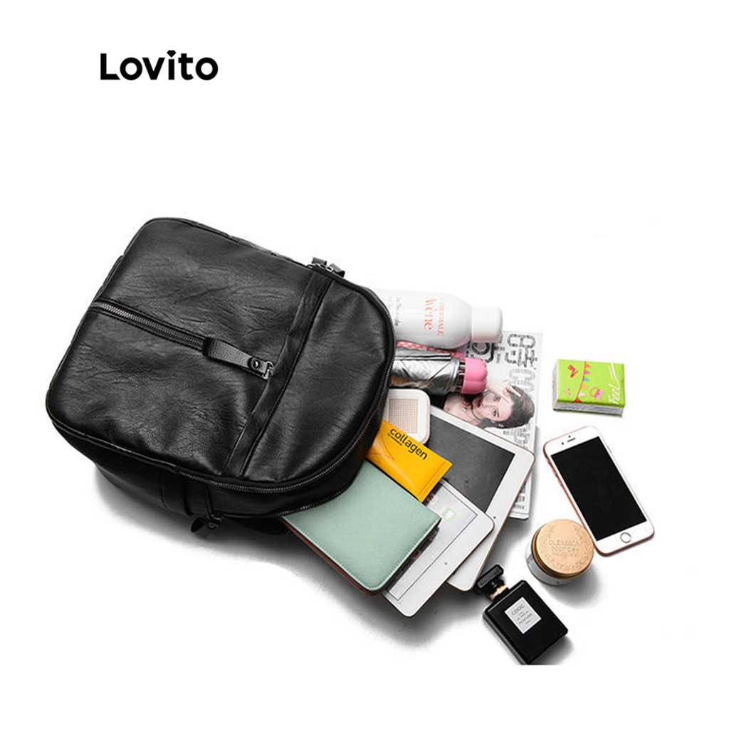 Lovito حقيبة ظهر كورية بسيطة كبيرة — صورة 2