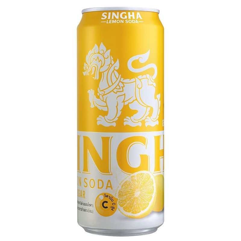 สิงห์เรดเลมอนโซดาไม่มีน้ำตาล 330มล. Singha Red Lemon Soda No Sugar 330ml. [หมายเลขบาร์โค้ด 8850999019123 ]