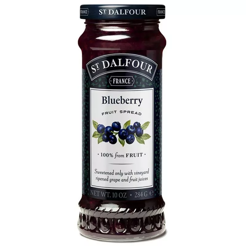 เซนต์ดาลฟูร์แยมบลูเบอร์รี่ 284กรัม St.Dalfour Blueberry Jam 284g. [หมายเลขบาร์โค้ด 5014271330426 ]