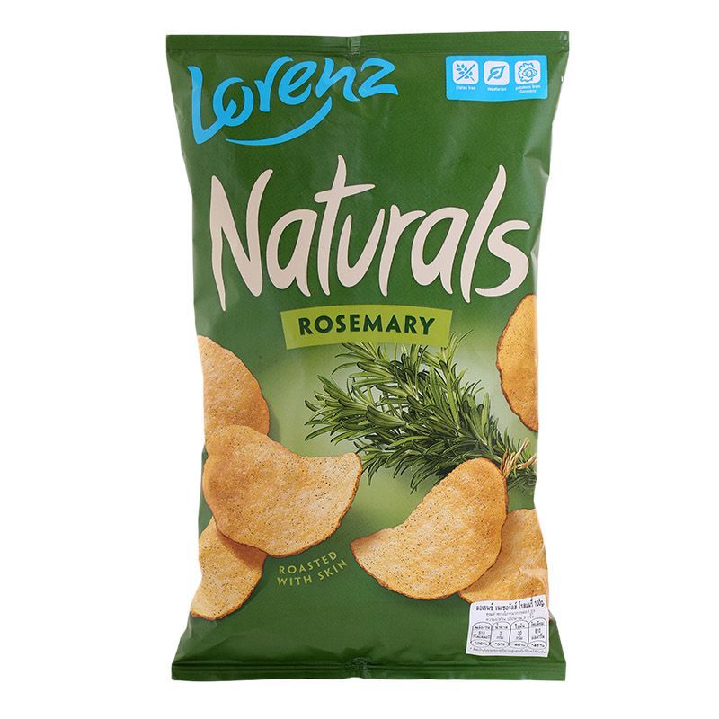 ลอเรนซ์มันฝรั่งแผ่นเรียบอบกรอบรสโรสแมรี่ 100ก Lorenz Naturals Potato Chip Rosemary Flavor 100g [4018077711893 ]