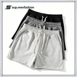 Buy 1 Get 2 Unisex Cotton Sports Shorts Quick Dry Gym Training Running Fitness Workout Beach Casual Elastic Waist Shorts Black Grey