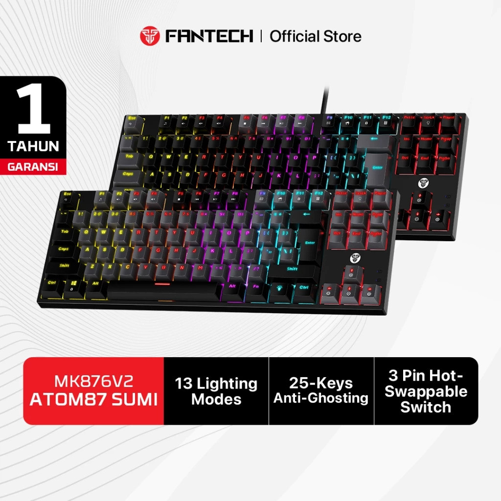Fantech ATOM MK876 V2 RGB Gaming Mechanical Keyboard TKL