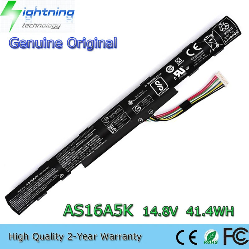 AS16A5K 14.8V 41.4Wh แบตเตอรี่แล็ปท็อปสําหรับ Acer E5-475G 523G 553G 575G 774G AS16A7K AS16A8K