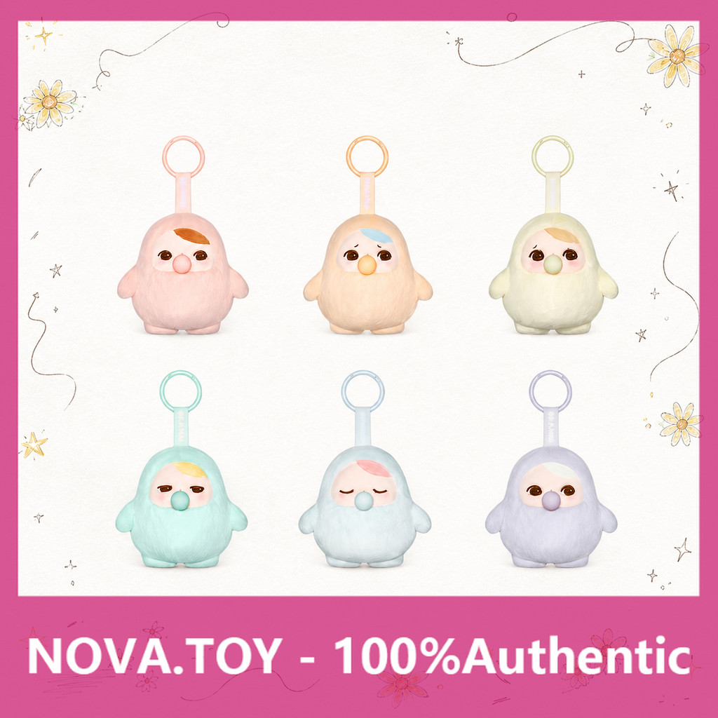 P POPMART PUCKY Bean Bubble Series จี้ตุ๊กตา Mystery Box Gift