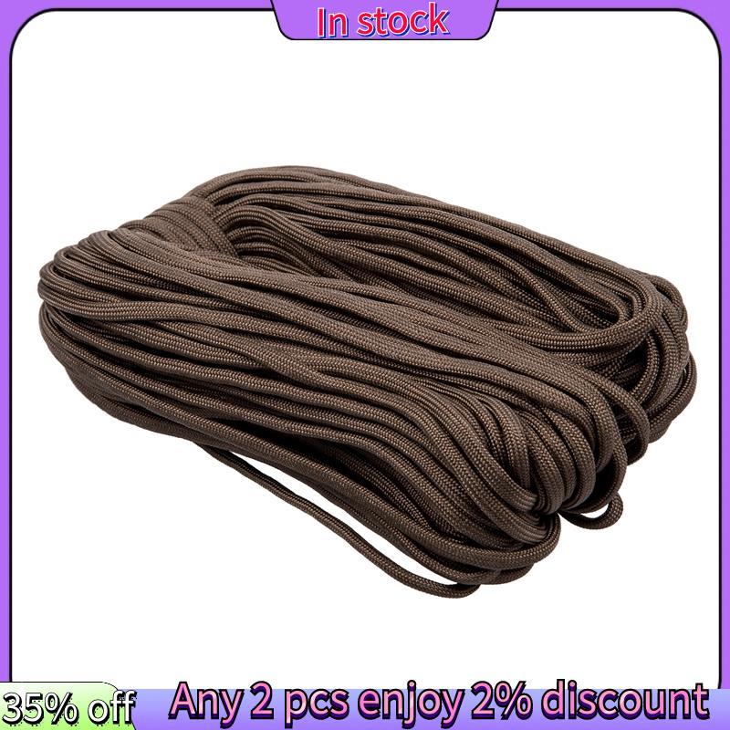 ในสต็อก-100ft 550 Cord Para cord Para ร่มชูชีพ Survival Cord - สีน้ําตาล