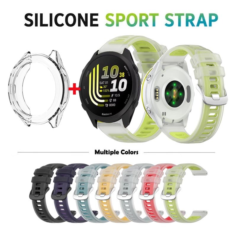 [เคสใส+สายนาฬิกา] สายรัดสีเจลลี่สําหรับผู้เบิกทาง การ์มิน Garmin 170 / 70 สายรัดอะไหล่ ซิลิโคน