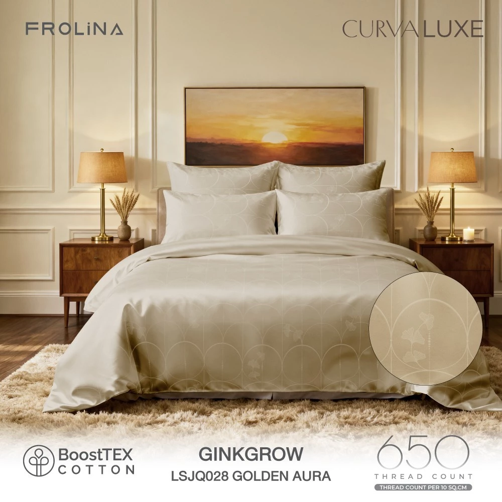 Frolina Curva Luxe Collection Set ผ้าปูที่นอน และ ปลอกผ้านวม BoostTex Cotton 650TC
