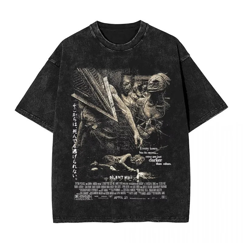 เสื้อยืดสยองขวัญ Silent Hill Heavens Night สไตล์ฮิปฮอป เสื้อยืดสตรีทแวร์แขนสั้นลายพิมพ์สำหรับผู้ชายและผู้หญิง