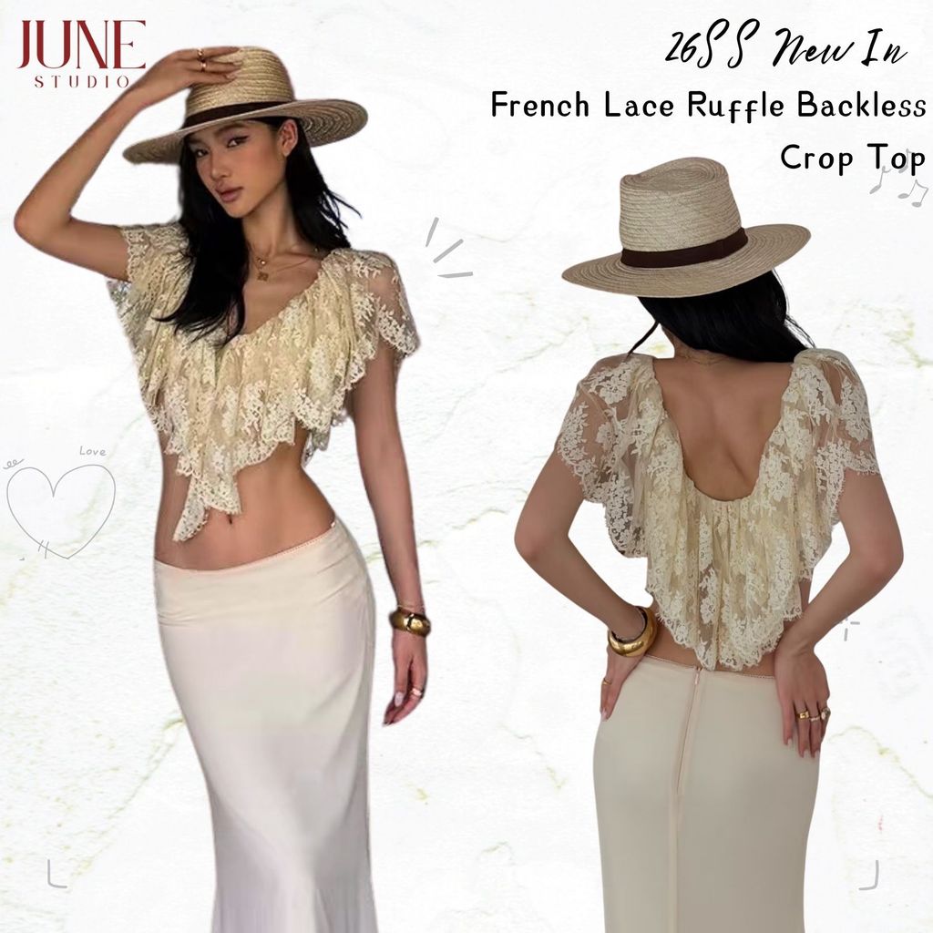 【Ready to ship】Tropical Equator แอปริคอทลูกไม้สั้นเสื้อยืด Slim-fit สะโพกจัดเลี้ยงชุดกระโปรงยาว V260702วีวี260703ชุดเซ็ท ผู้หญิง ใส่ออกงาน · ใส่ไปเดท · ชุดงานแต่ง · เรียบหรู