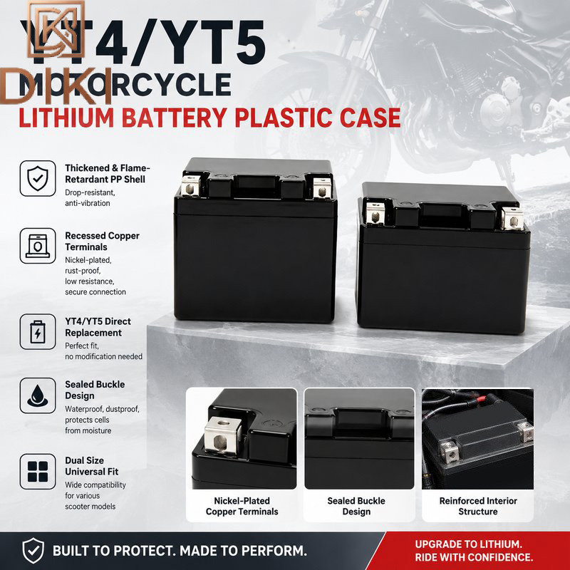กล่องใส่แบตเตอรี่ ลิเธียม สำหรับมอเตอร์ไซค์ battery case YT4 แบบพลาสติกDIY