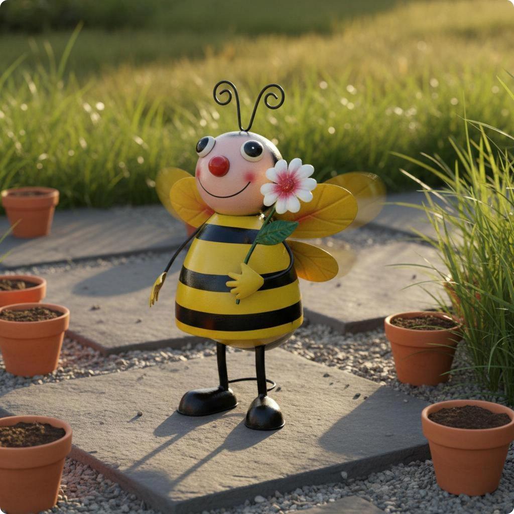 [arutoxalc] 2 ชิ้นเต้นรําเหล็กตกแต่งกลางแจ้งเป็นมิตรกับ Wobble Ladybug รูปปั้นรูปสัตว์น่ารัก Wobble 