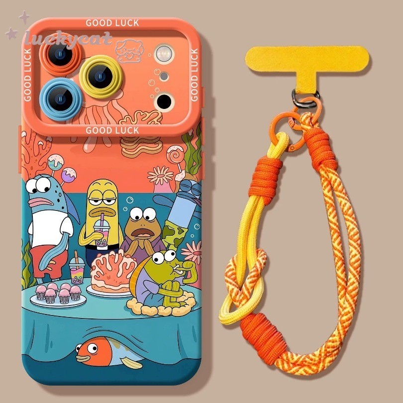 การ์ตูนน่าเกลียดปลาพรรคเคสโทรศัพท์สําหรับiPhone 17 16 15 14 13 12 11 Pro Max X Xr Xs Max 7 8 Plus SE2020