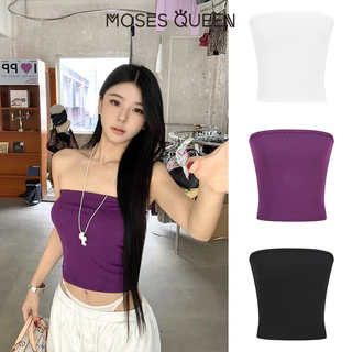 MOSESQUEEN สาวเซ็กซี่ใส่เสื้อชั้นในสั้น ใส่เสื้อกั๊กกระชับที่เผยหน้าอก ช่วยให้ดูผอมและมีความยืดหยุ่น ใส่ชั้นนอกได้หลากหลาย #63109