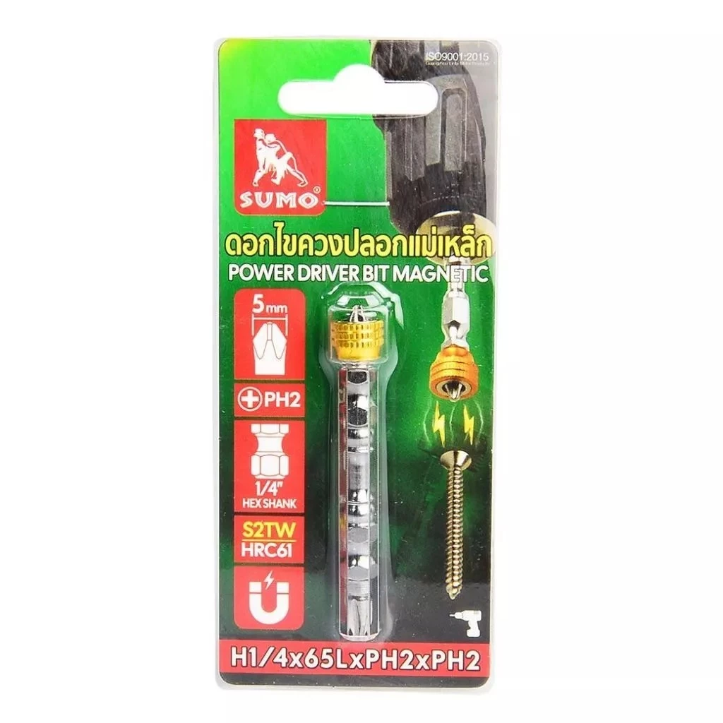 ดอกไขควงปลอกแม่เหล็ก H1/4x65LxPH2xPH2 SUMO (Power Driver Bit Magnetic)/b