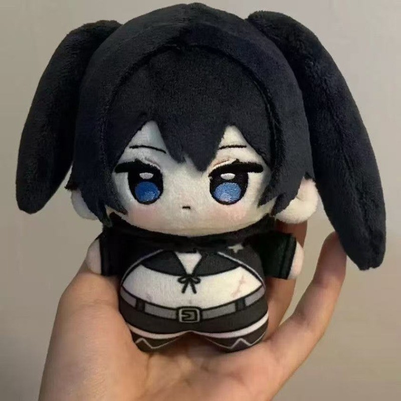 Black Rock Shooter 10 ซม.นุ่นพิมพ์ตุ๊กตาผ้าฝ้ายคู่หางม้าอะนิเมะตุ๊กตากระเป๋าจี้พัดลมสะสมวันเกิดนุ่มยัดไส้ของเล่นของขวัญ