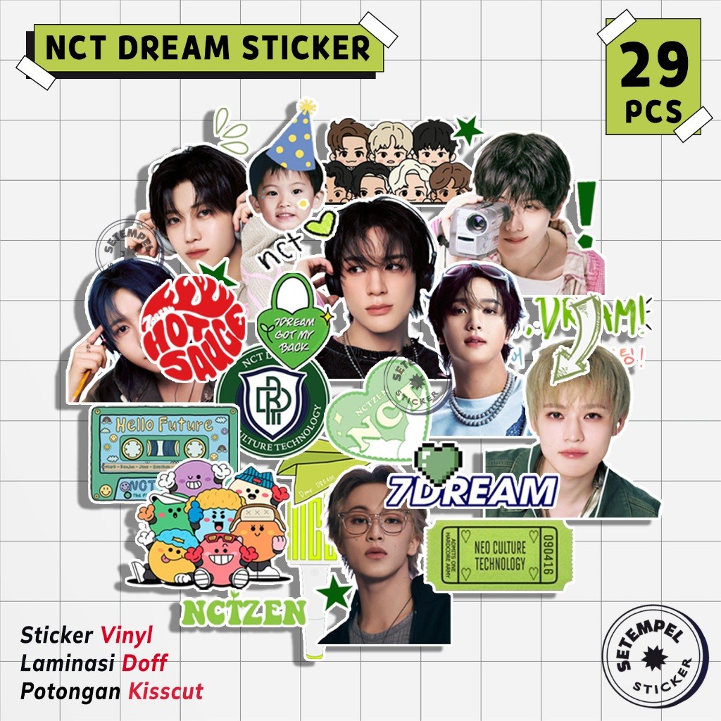 สติ๊กเกอร์ NCT DREAM แพ็ค 29 ชิ้น | สติ๊กเกอร์ไวนิล Kpop nct dream