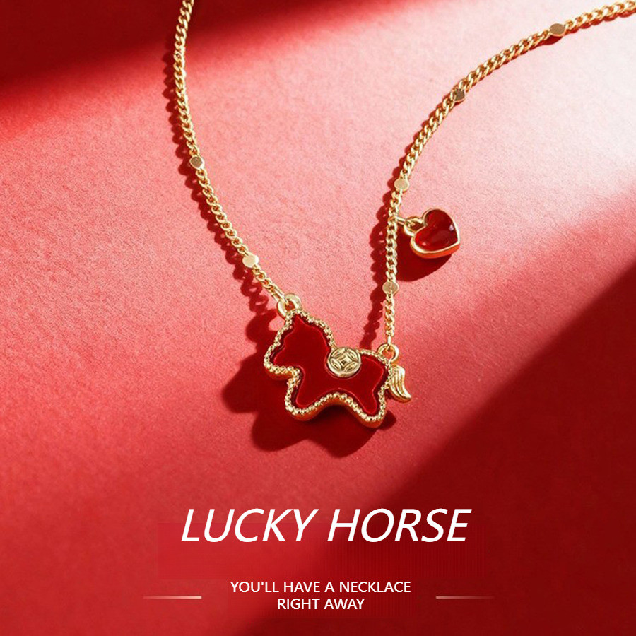 สร้อยคอ Red Luxury Pony Gold Edge
