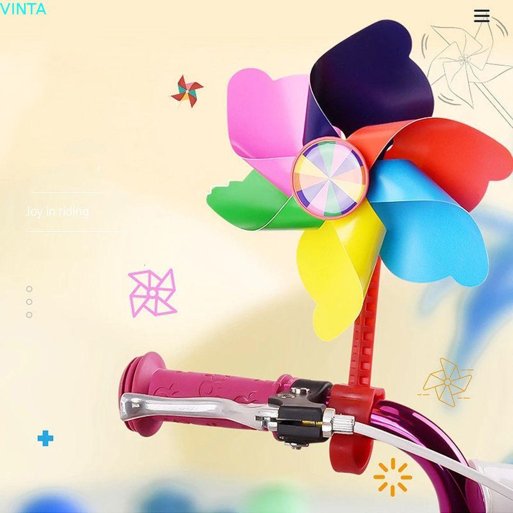 VINTA จักรยาน Windmill ตกแต่งขี่จักรยานจักรยานตกแต่งรถสามล้อ Windmill รถเข็นเด็ก Pinwheel สกู๊ตเตอร์