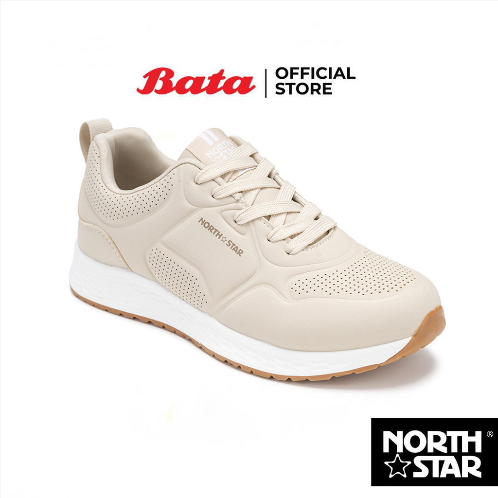 Bata บาจา North Star รองเท้าผ้าใบสนีคเกอร์ แบบผูกเชือก สำหรับผู้หญิง รุ่น HANS สีเบจ 5208148 สีขาว 5201148