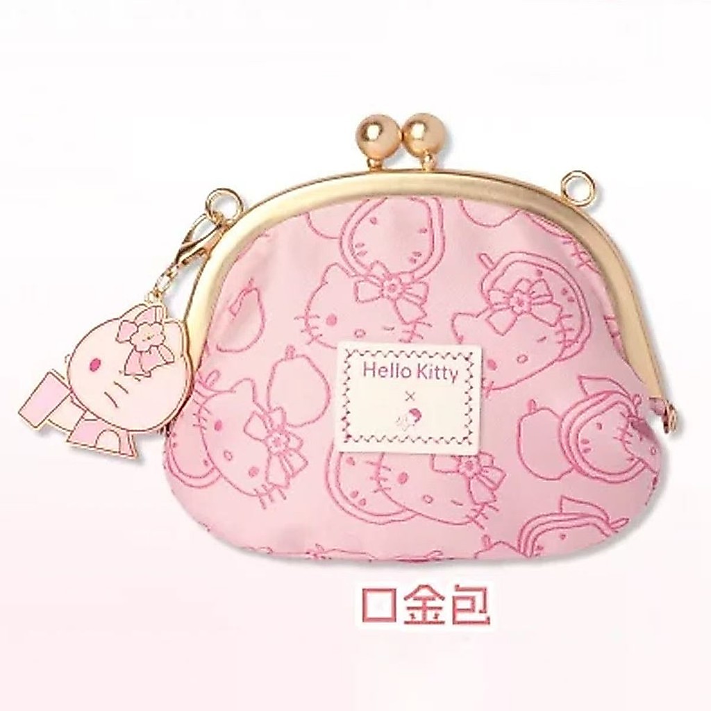 Xicha Co-Branded HelloKitty Gold Bag ตุ๊กตาจี้ตุ๊กตามูลค่าสูงตุ๊กตาถ้วยชานม 7.4