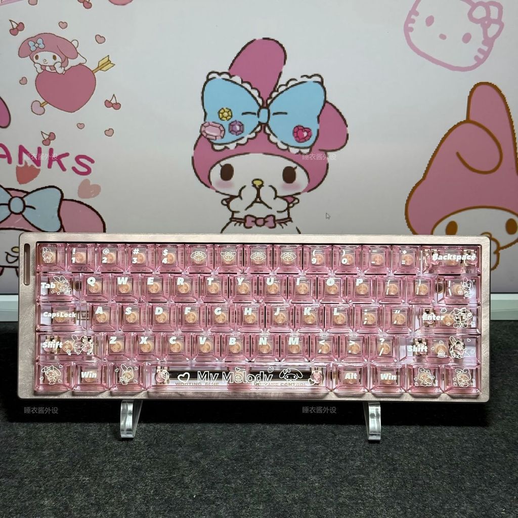 Sanrio My Melody Keycap Cherry Profile 124 คีย์ PC Wooting IQUNIX EV63 การ์ตูน Mechanical Light Tran