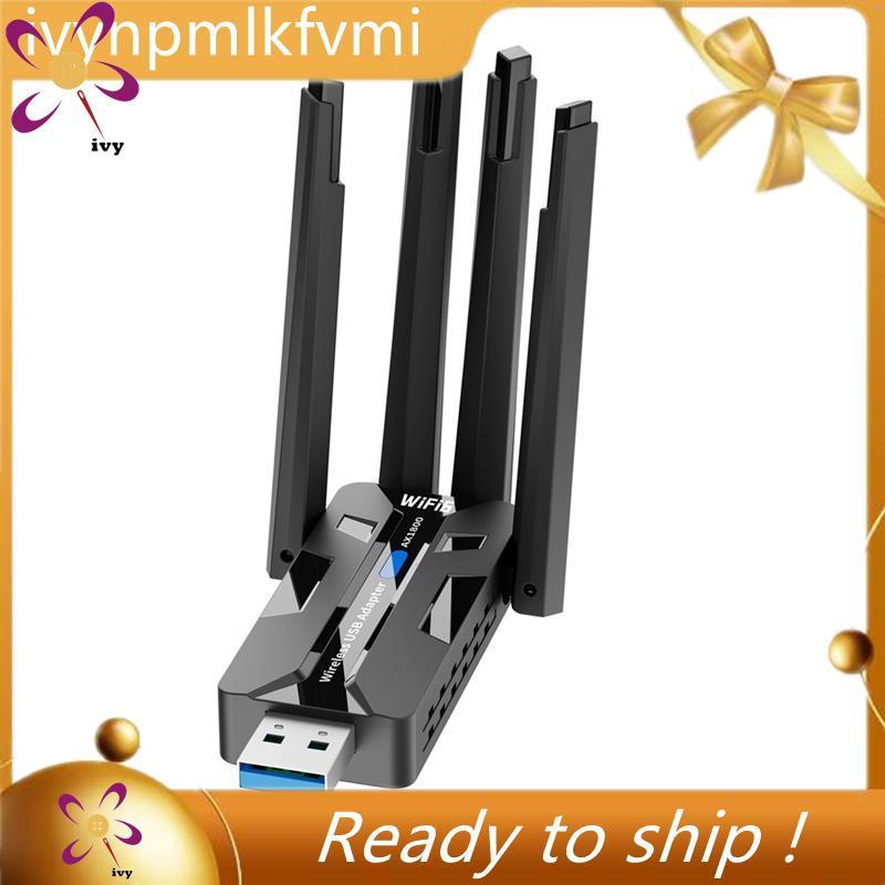[Ivym] AX1800 WiFi6 อะแดปเตอร์ USB ไร้สาย USB3.0 1800Mbps ตัวรับสัญญาณเครือข่าย LAN ไร้สาย 2.4GHz 5.