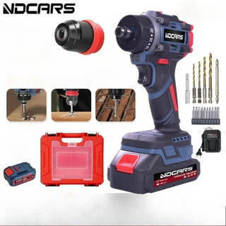 สว่าน ND CARS รุ่น สว่านไร้สาย 20V มอเตอร์ Brushless ขัน เจาะ กระแทก แถมอุปกรณ์ครบกล่อง