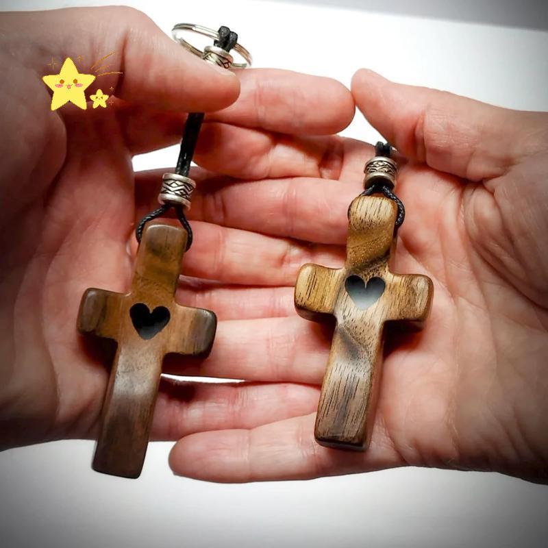 [JBTH] Elegant Clinging Wooden Cross Handheld Design for Spiritual Mindfulness Decor Home [JB]