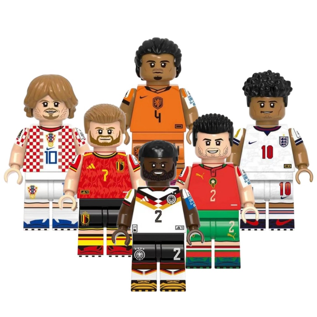 Football Action Figures Virgil Rudiger Achraf Hakimi Modric De Bruyne Bellingham ของเล่นคอลเลกชันบล็