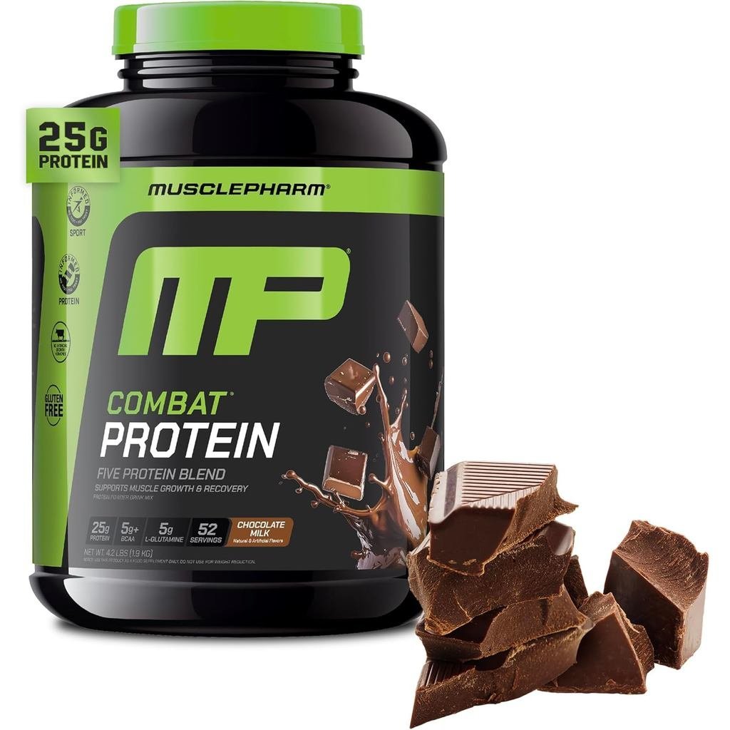 MusclePharm Combat Protein Powder, Flaor, Fuels Muscles for Productie Workouts, 5 Protein s รวม Whey