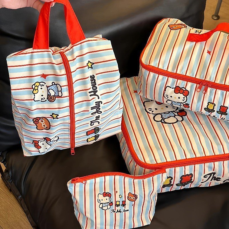 Mishilei طقم حقائب تنظيم السفر Hello Kitty (4 قطع) — صورة 8