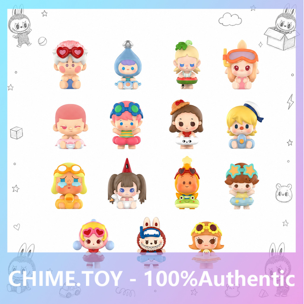 P POPMART POPMART Island Vacation Series Cute Particles Mystery Box ของขวัญเล่นอินเทรนด์
