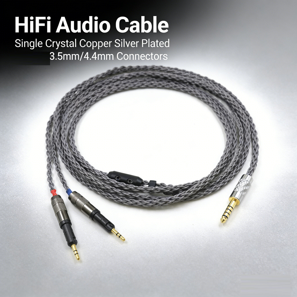 152 Cores 6.35 มม.4.4 มม.2.5mm7N OCC Silver Plated R70X หูฟังอัพเกรดสําหรับ ATH-R70X R70X5 หูฟัง