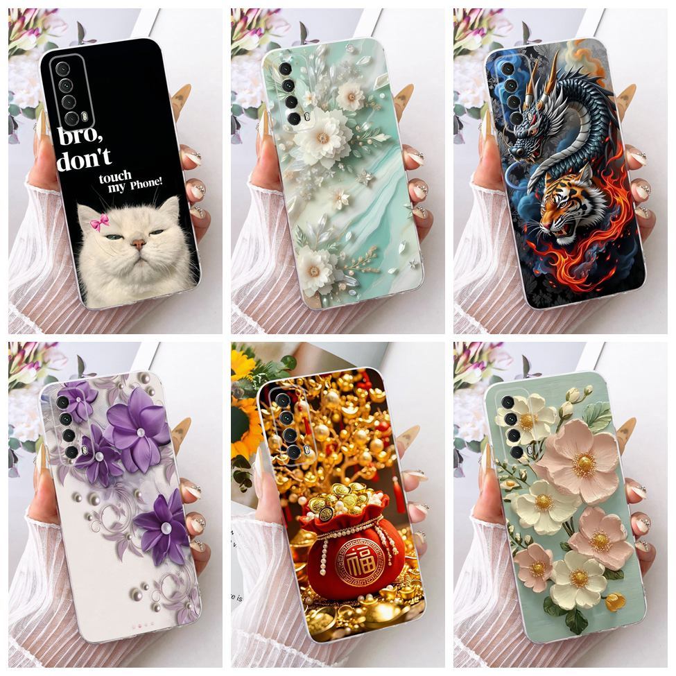 ClearสําหรับHuawei PPA-LX1 PPA-LX2 สําหรับHuawei Pสมาร์ท 2021 กรณีน่ารักการ์ตูนแฟชั่นตลกทาสีสําหรับH