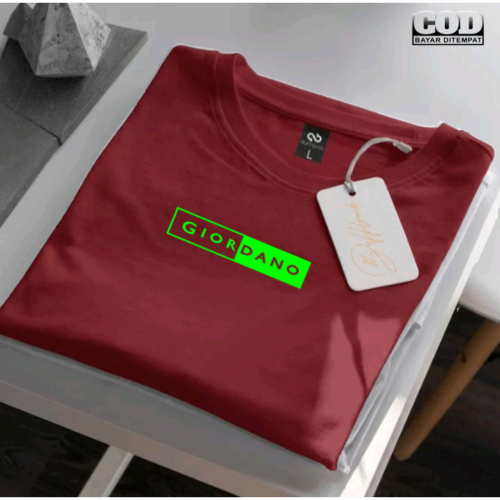 เสื้อยืดแขนสั้นแฟชั่น ใส่สบาย อินเทรนด์ และอเนกประสงค์ โลโก้ Giordano Neon Block เสื้อยืดคอกลมผ้าฝ้ายพิมพ์ลายสําหรับผู้ชายและผู้หญิง