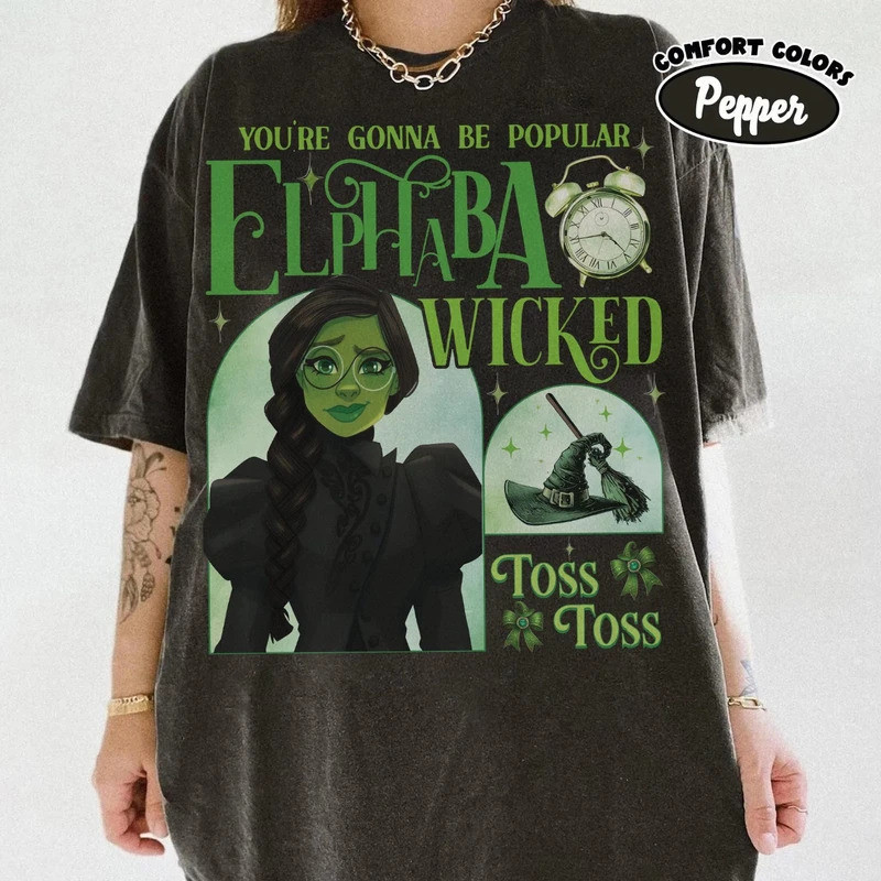 เสื้อวินเทจ Elphaba The Wicked Musical, เสื้อยืดลายกราฟิกจากละครบรอดเวย์, เสื้อยืดที่ได้แรงบันดาลใจจ