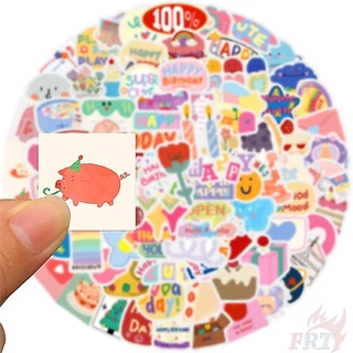 ❉ ศิลปะพาสเทลเดนมาร์ก สติกเกอร์ ขนาดเล็ก ลายตลก Slang Series 02 ❉ สติกเกอร์แฟชั่น กันน้ํา DIY 90 ชิ้น/เซต