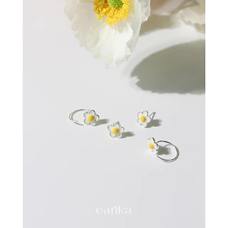 earika.earrings - daisy collection ต่างหูเดซี่ก้านเงินแท้ชุบทองคำขาว (มีให้เลือก 3 แบบ) เหมาะสำหรับคนแพ้ง่าย