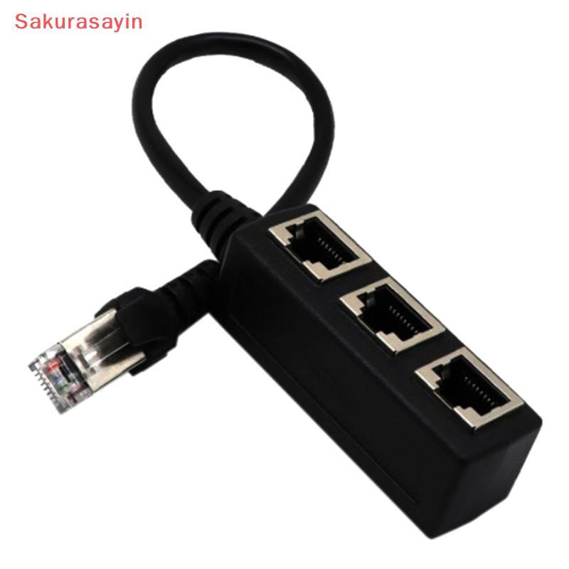 {Sakurasayin} Ethernet Cable Splitter Network Adapter Ethernet Splitter 1 ถึง 3 สาย RJ45 LAN Etherne