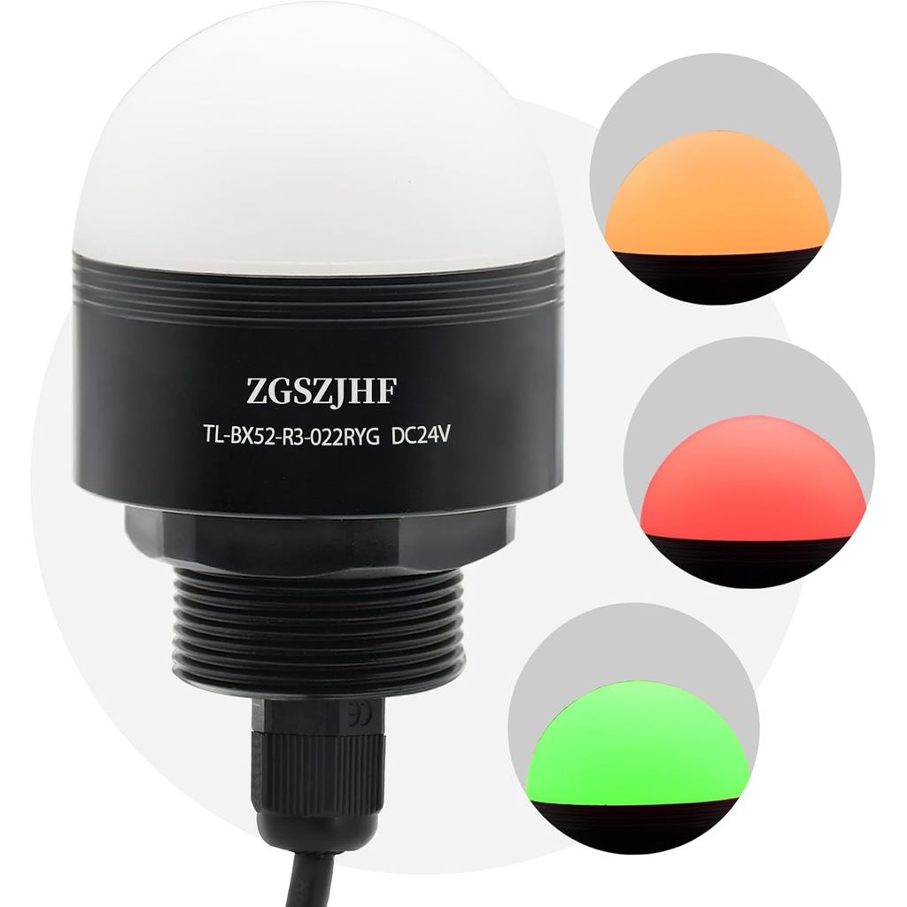 อุตสาหกรรม 24V DC/AC ไฟเตือน LED - 3 สีคอลัมน์สัญญาณทาวเวอร์ไฟแสดงสถานะ Beacon พร้อม Continuou Buzze