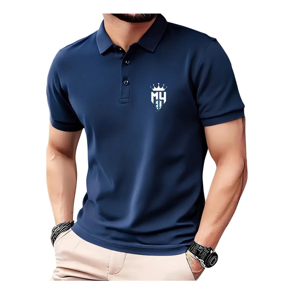 เสื้อโปโล ลาย MH มงกุฎ ผู้ชาย ผู้หญิง สวมใส่ได้ทั้งเพศ ผ้าฝ้าย 100% แฟชั่น ทันสมัย ใส่สบาย S-3XL