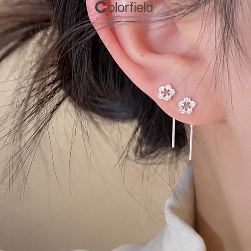Colorfield ต่างหูแบบเกี่ยวหูรูปดอกไม้กลวงสำหรับผู้หญิง สไตล์มินิมอลน่ารัก สวมใส่ได้ทุกวัน ดูแลรักษาง่าย-COD💖